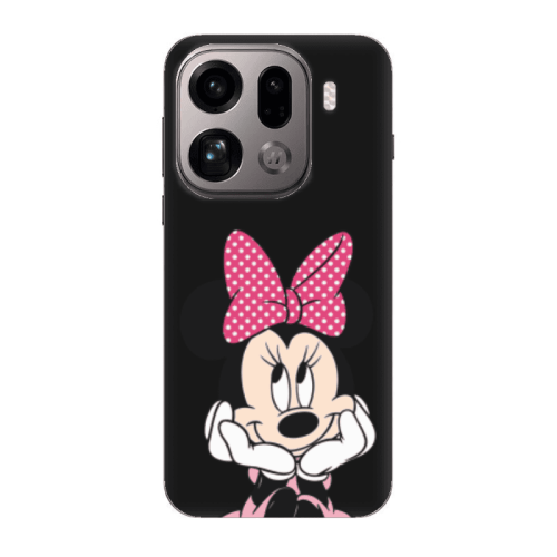 Oppo Find X9 Pro Minnie 2 Black Colored Silicone TPU Θήκη