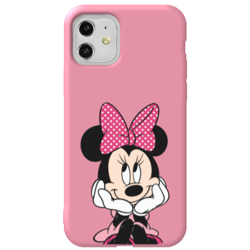 Apple iPhone 11  Minnie 2 Pink Colored Silicone TPU Θήκη