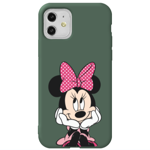 Apple iPhone 11  Minnie 2 Dark Green Colored Silicone TPU Θήκη