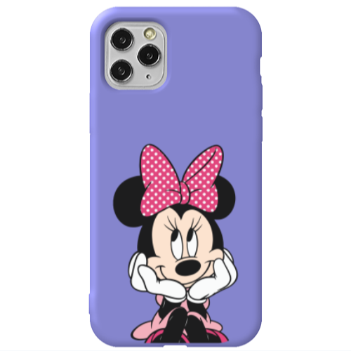 Apple iPhone 11 Pro Minnie 2 Purple Colored Silicone TPU Θήκη