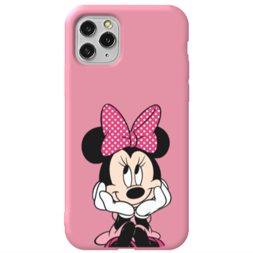 Apple iPhone 11 Pro Minnie 2 Pink Colored Silicone TPU Θήκη