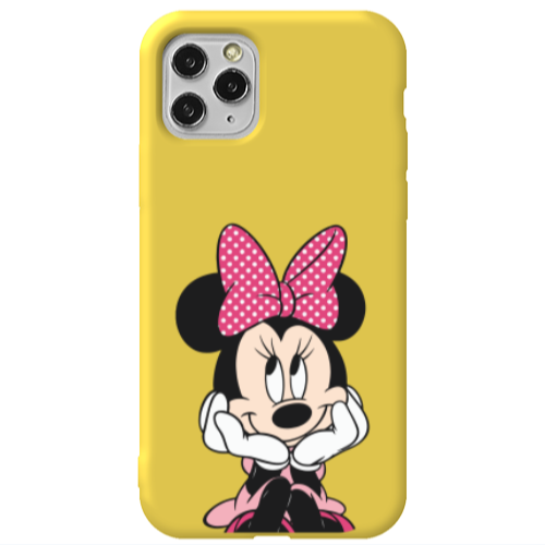 Apple iPhone 11 Pro Minnie 2 Yellow Colored Silicone TPU Θήκη