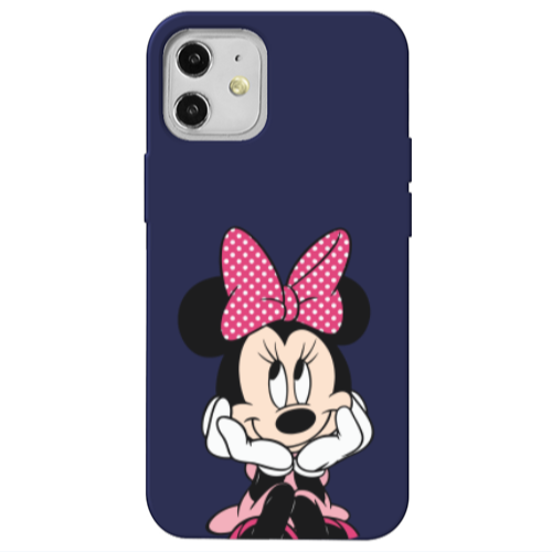 Apple iPhone 12 Minnie 2 Dark blue Colored Silicone TPU Θήκη