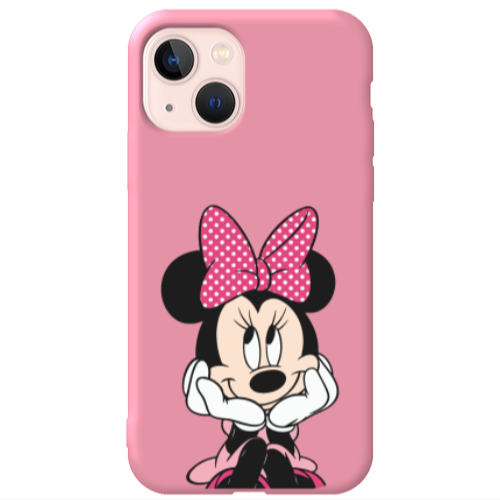 Apple iPhone 13 Minnie 2 Pink Colored Silicone TPU Θήκη