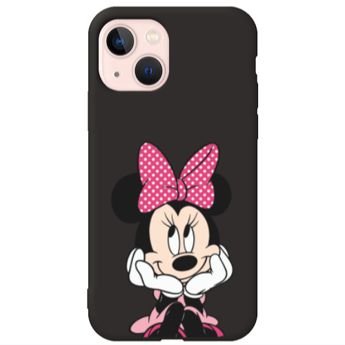 Apple iPhone 13 Minnie 2 Black Colored Silicone TPU Θήκη