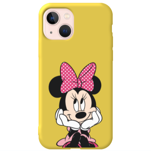 Apple iPhone 13 Minnie 2 Yellow Colored Silicone TPU Θήκη
