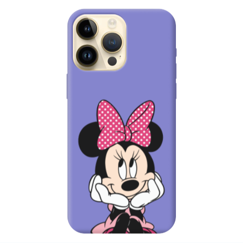 Apple iPhone 13 Pro Max Minnie 2 Purple Colored Silicone TPU Θήκη