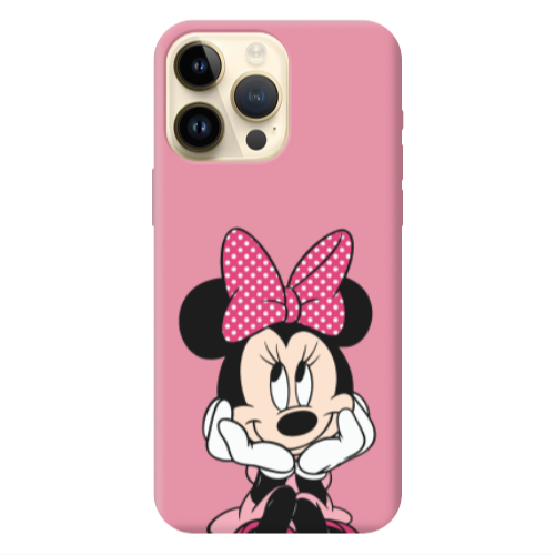 Apple iPhone 13 Pro Max Minnie 2 Pink Colored Silicone TPU Θήκη