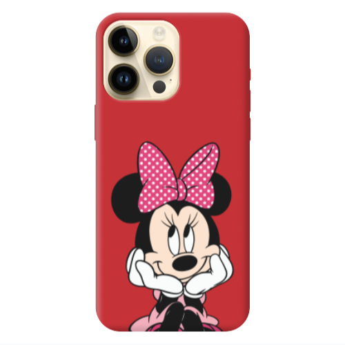Apple iPhone 13 Pro Max Minnie 2 Red Colored Silicone TPU Θήκη