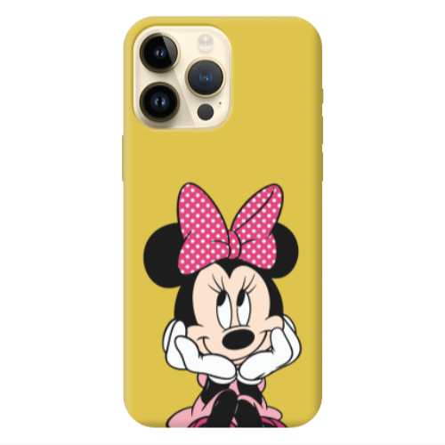 Apple iPhone 13 Pro Max Minnie 2 Yellow Colored Silicone TPU Θήκη