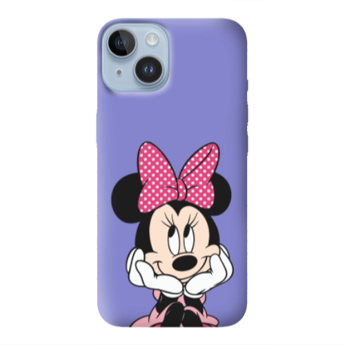 Apple iPhone 14  Minnie 2 Purple Colored Silicone TPU Θήκη