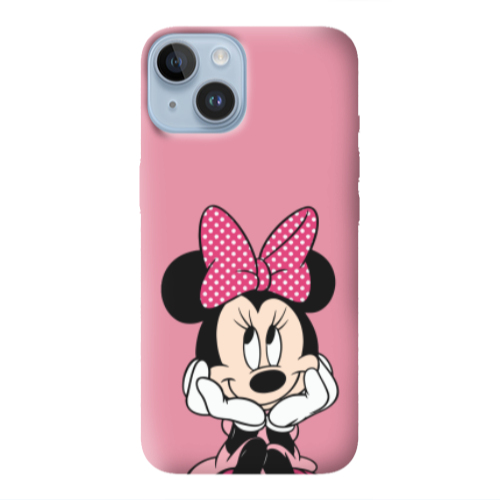 Apple iPhone 14  Minnie 2 Pink Colored Silicone TPU Θήκη