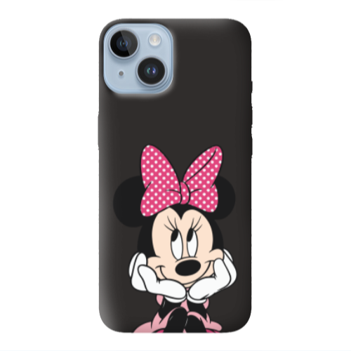 Apple iPhone 14 Plus Minnie 2 Black Colored Silicone TPU Θήκη