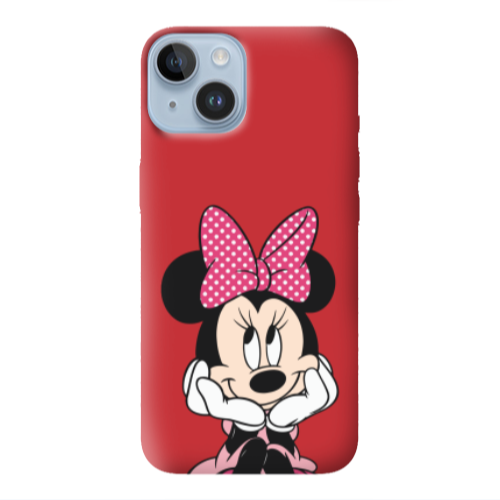 Apple iPhone 14 Plus Minnie 2 Red Colored Silicone TPU Θήκη