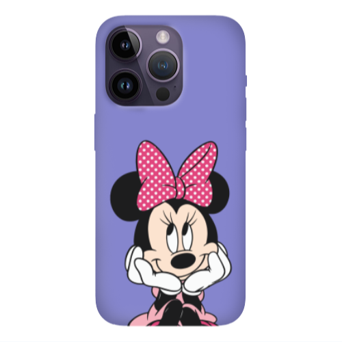 Apple iPhone 14 Pro  Minnie 2 Purple Colored Silicone TPU Θήκη
