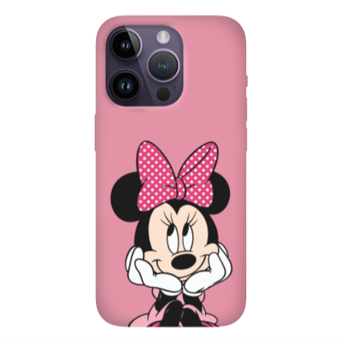 Apple iPhone 14 Pro  Minnie 2 Pink Colored Silicone TPU Θήκη