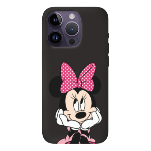 Apple iPhone 14 Pro  Minnie 2 Black Colored Silicone TPU Θήκη