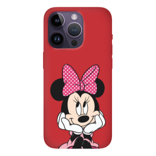 Apple iPhone 14 Pro  Minnie 2 Red Colored Silicone TPU Θήκη