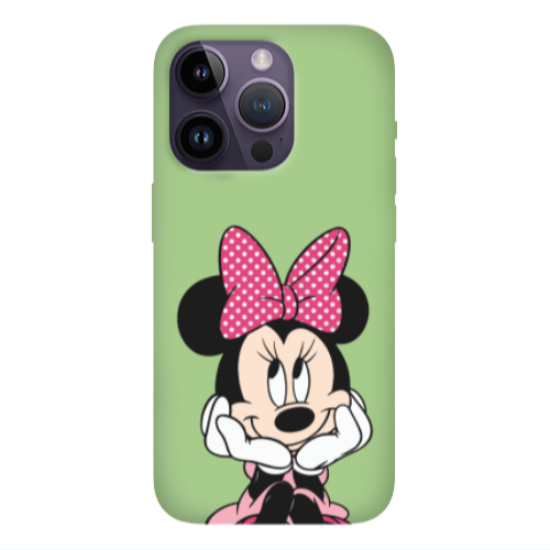 Apple iPhone 14 Pro Max Minnie 2 Light Green Colored Silicone TPU Θήκη