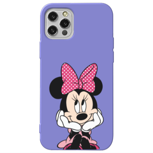 Apple iPhone 13 Pro Minnie 2 Purple Colored Silicone TPU Θήκη
