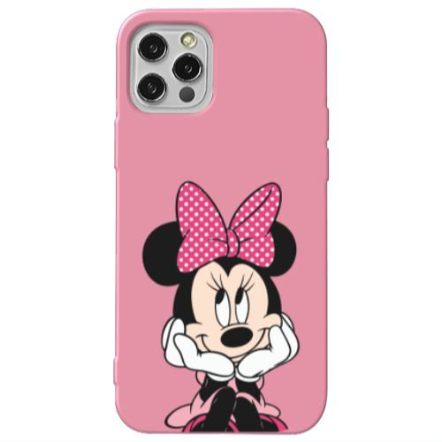 Apple iPhone 13 Pro Minnie 2 Pink Colored Silicone TPU Θήκη