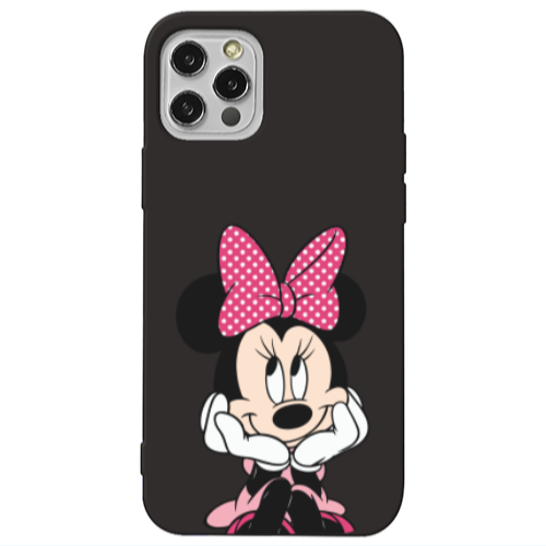 Apple iPhone 13 Pro Minnie 2 Black Colored Silicone TPU Θήκη