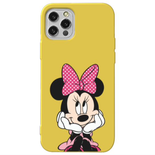 Apple iPhone 13 Pro Minnie 2 Yellow Colored Silicone TPU Θήκη