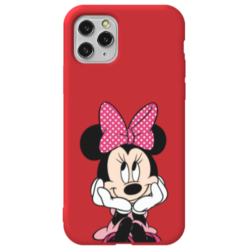 Apple iPhone 11 Pro Max Minnie 2 Red Colored Silicone TPU Θήκη