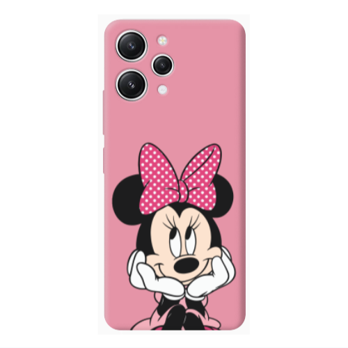 Xiaomi Redmi 12 Minnie 2 Pink Colored Silicone TPU Θήκη