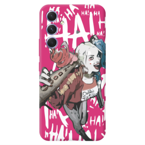 Samsung A54 Ha Ha Ha Fuchsia Colored Silicone TPU Θήκη