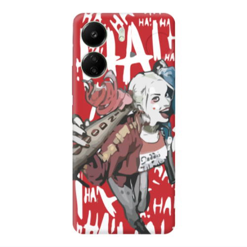 Xiaomi Redmi 13C Ha Ha Ha Red Colored Silicone TPU Θήκη