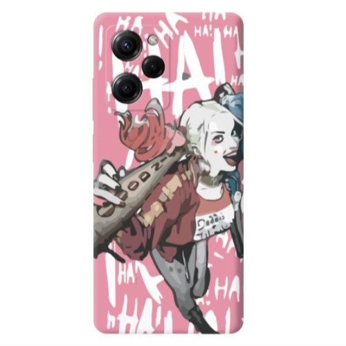 Xiaomi Poco X5 Pro Ha Ha Ha Pink Colored Silicone TPU Θήκη