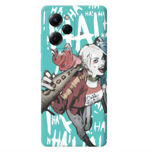 Xiaomi Poco X5 Pro Ha Ha Ha Turquoise Colored Silicone TPU Θήκη