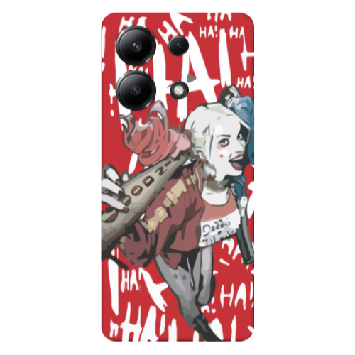 Xiaomi Redmi Note 13 4G Ha Ha Ha Red Colored Silicone TPU Θήκη