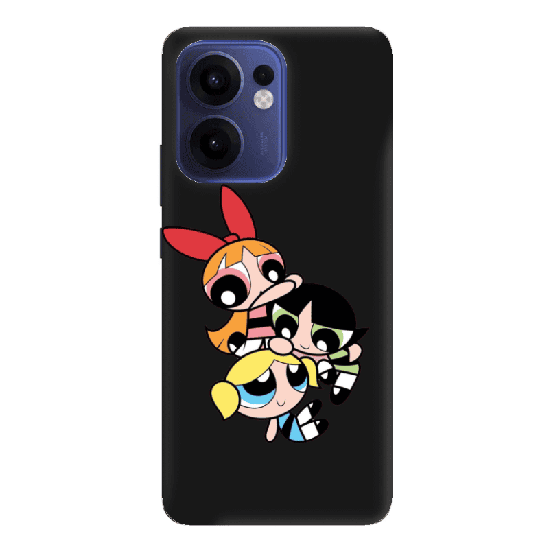Oppo Reno 13 F Powerpuff Black Colored Silicone TPU Θήκη