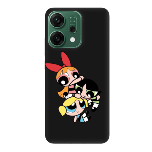 Oppo RENO 14 Powerpuff Black Colored Silicone TPU Θήκη