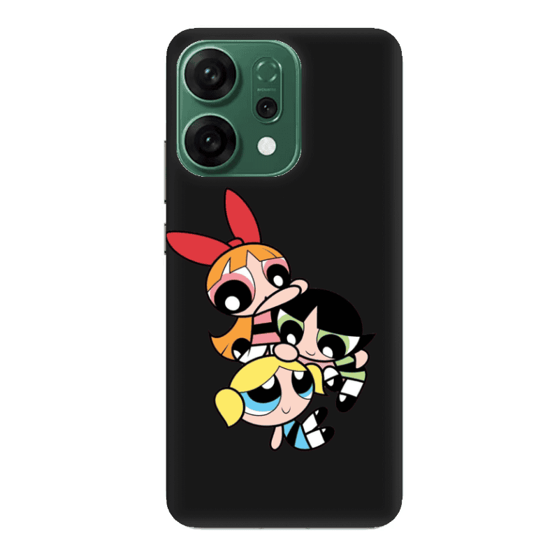 Oppo RENO 14 Powerpuff Black Colored Silicone TPU Θήκη