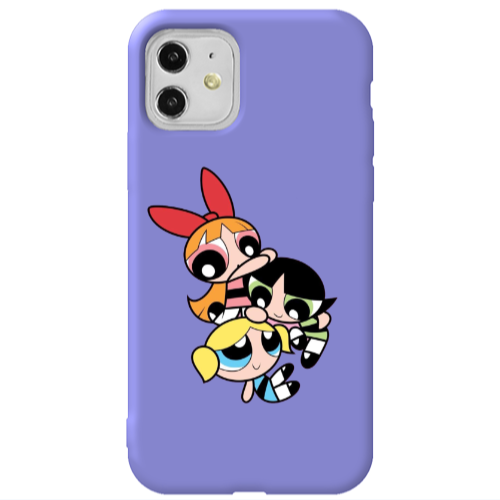 Apple iPhone 11  Powerpuff Purple Colored Silicone TPU Θήκη