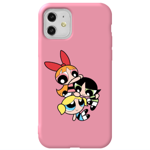 Apple iPhone 11  Powerpuff Pink Colored Silicone TPU Θήκη