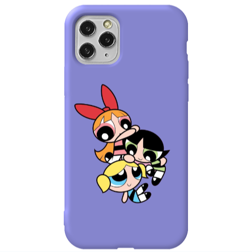 Apple iPhone 11 Pro Powerpuff Purple Colored Silicone TPU Θήκη