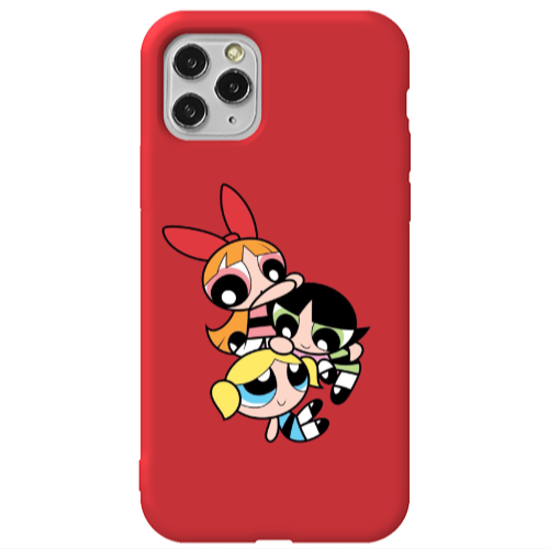 Apple iPhone 11 Pro Powerpuff Red Colored Silicone TPU Θήκη