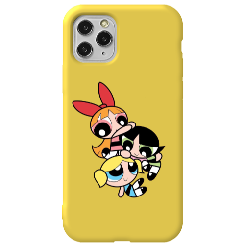 Apple iPhone 11 Pro Powerpuff Yellow Colored Silicone TPU Θήκη