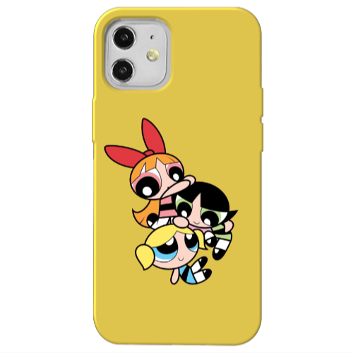 Apple iPhone 12 Powerpuff Yellow Colored Silicone TPU Θήκη