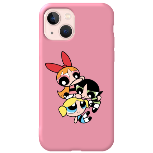 Apple iPhone 13 Powerpuff Pink Colored Silicone TPU Θήκη