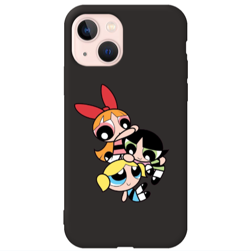 Apple iPhone 13 Powerpuff Black Colored Silicone TPU Θήκη