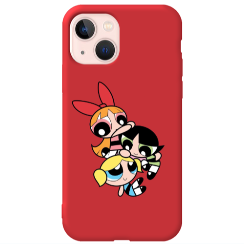 Apple iPhone 13 Powerpuff Red Colored Silicone TPU Θήκη
