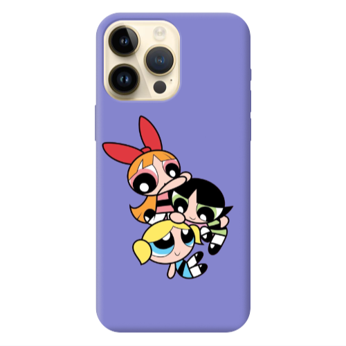 Apple iPhone 13 Pro Max Powerpuff Purple Colored Silicone TPU Θήκη