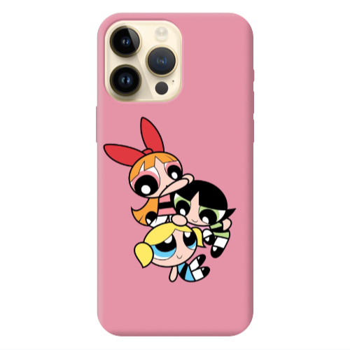 Apple iPhone 13 Pro Max Powerpuff Pink Colored Silicone TPU Θήκη