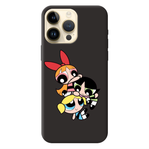 Apple iPhone 13 Pro Max Powerpuff Black Colored Silicone TPU Θήκη