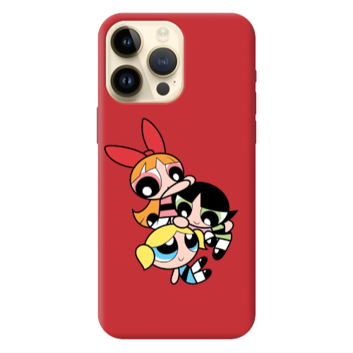 Apple iPhone 13 Pro Max Powerpuff Red Colored Silicone TPU Θήκη